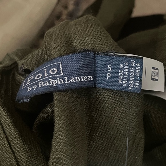 Polo Ralph Lauren Green 100% Linen Tie Waist Halter Top Small - Picture 6 of 9